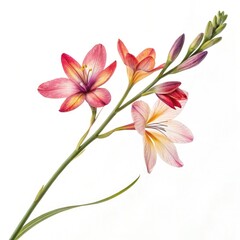 pink lily isolated on white