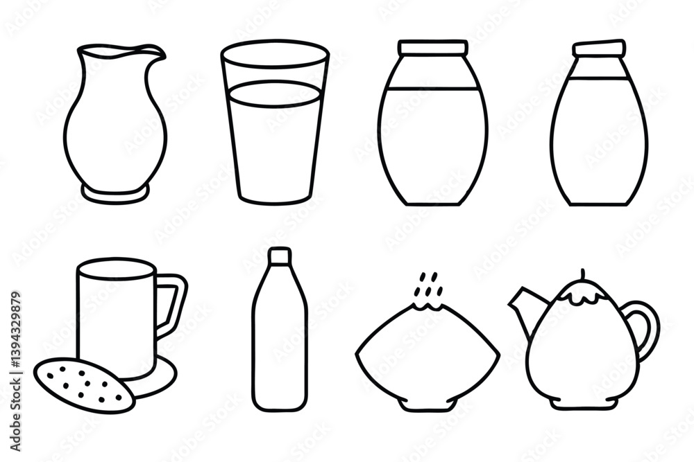 Poster soy milk line art elegant sketch for minimalist design concepts