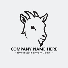Head of goat illustration black and white for logo company vector image
