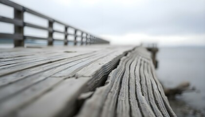Obraz premium close up of a wooden pier with water in the background