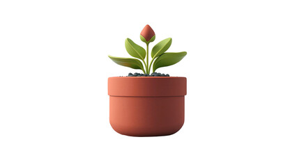 A rustic clay pot with a leafy plant, great for nature-inspired content or home decor visuals.