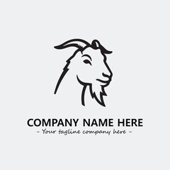 Head of goat illustration black and white for logo company vector image
