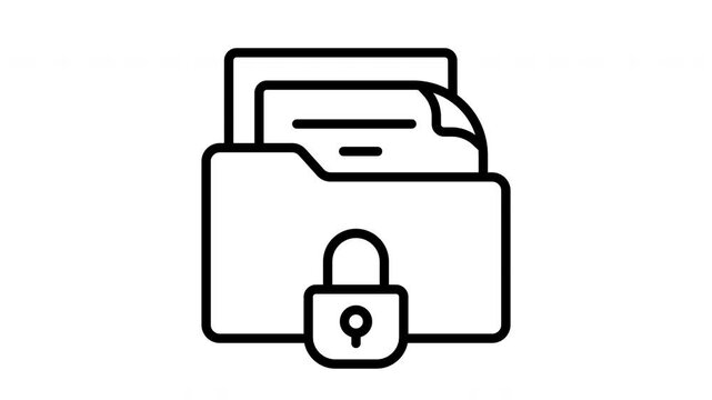 Animated Locked Folder Icon for Secure Files