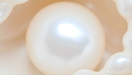 close up of a white pearl necklace