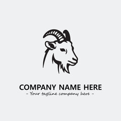 Head of goat illustration black and white for logo company vector image
