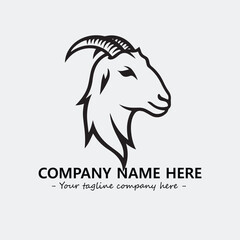 Head of goat illustration black and white for logo company vector image
