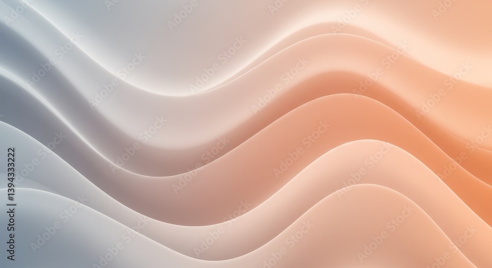 Poster abstract wave background design: elegant curves and soft color gradient