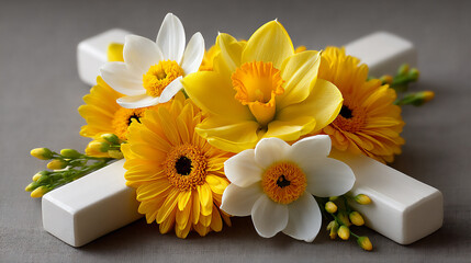 easter cross: floral arrangement