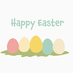 Easter eggs seamless pattern. Cute painted Easter eggs pattern. Stock vector holiday illustration isolated on a white background.