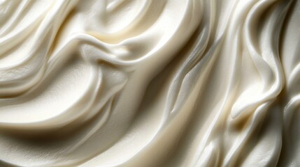 Obraz premium Close Up of Swirled White Cream Texture