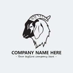 Head of goat illustration black and white for logo company vector image

