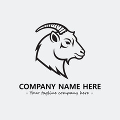 Head of goat illustration black and white for logo company vector image
