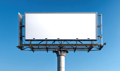 Blank billboard against blue sky, ideal for advertising campaigns (2)