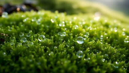 close up of water droplets on a green plant