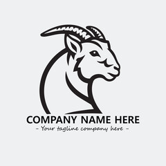 Head of goat illustration black and white for logo company vector image
