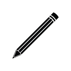 Simple Pencil Icon Silhouette Vector Illustration
