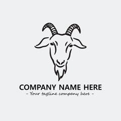 Head of goat illustration black and white for logo company vector image
