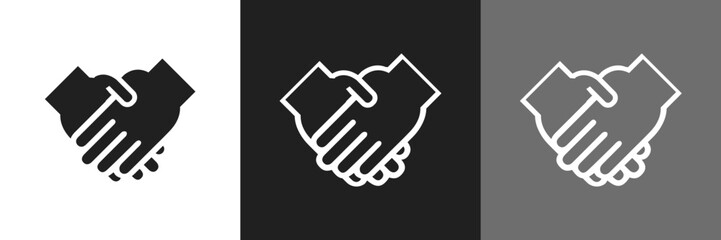 Handshake, agreement, introduction banner hand drawn with single line. Handshake line icon. Business agreement handshake symbol. Vector.