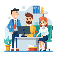 professional-business-people--programmer working vector image on white background