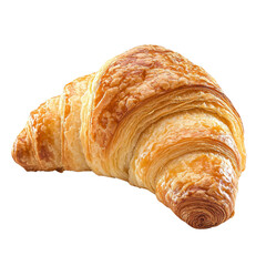 Golden and Flaky Croissant on a White Background Perfect for Breakfast
