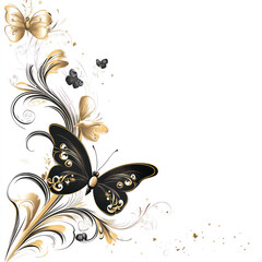 black and white floral background