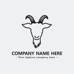 Head of goat illustration black and white for logo company vector image
