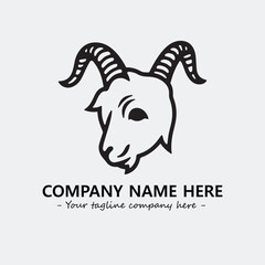 Head of goat illustration black and white for logo company vector image
