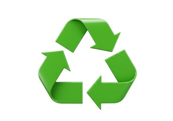 Obraz premium A bright green recycling symbol