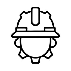 Construction Worker Head Helmet Icon Design