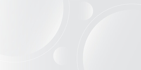 White geometric abstract background overlap layer on bright space with lines effect decoration. Modern graphic design element circles style concept for banner.