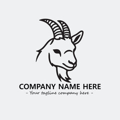 Head of goat illustration black and white for logo company vector image
