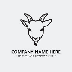 Head of goat illustration black and white for logo company vector image
