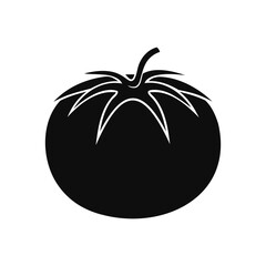 Single Tomato Silhouette Vector Illustration
