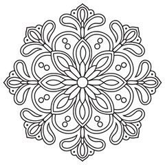 Fototapeta premium Mandala Design Vector, Black Silhouette Mandala Design