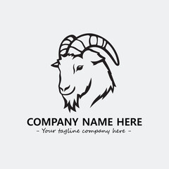 Head of goat illustration black and white for logo company vector image
