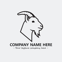 Head of goat illustration black and white for logo company vector image
