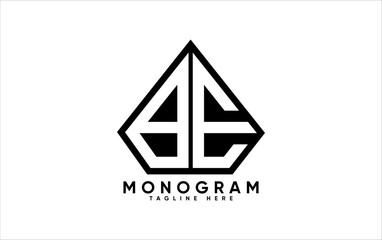 BE letter creative monogram vector logo design.