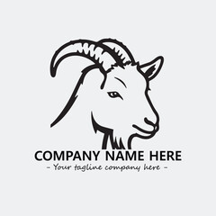 Head of goat illustration black and white for logo company vector image
