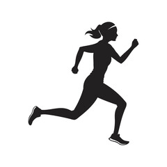 Running Woman Silhouette Vector Illustration