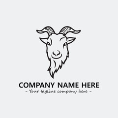 Head of goat illustration black and white for logo company vector image
