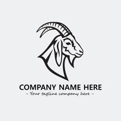Head of goat illustration black and white for logo company vector image
