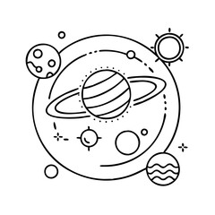 solar system icon, solar system vector illustration-simple illustration of solar system, perfect for solar system logos and icons