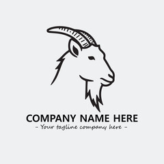 Head of goat illustration black and white for logo company vector image
