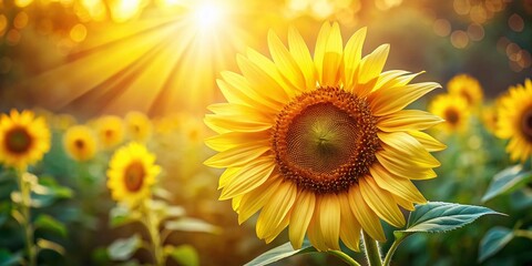 Obraz premium Closeup of a Vibrant Sunflower in Full Bloom A Stunning Display of Natures Golden Glory A Detailed and