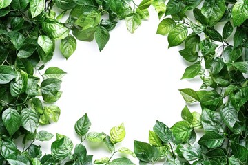 Fototapeta premium Plant border frame framing element on white background