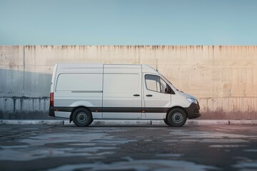 High Resolution Image of a Realistic Van Mockup Front and Top Side View
