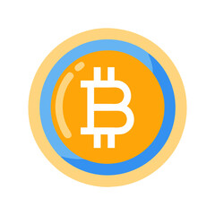 Obraz premium Stylish Bitcoin Coin Icon
