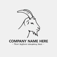 Head of goat illustration black and white for logo company vector image
