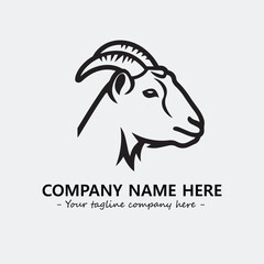 Head of goat illustration black and white for logo company vector image
