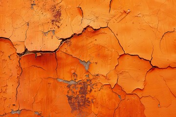 Obraz premium Premium Quality Picture of Cracked Blotted Orange Wall